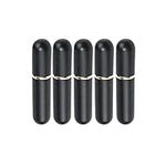 Black Aluminum Essential Oil Nasal Inhaler Tubes Personal Empty Refillable Elegant Aluminum and Glass Nasal Inhalers Set with Cotton Wicks 5 pcs