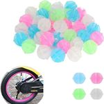 Roczential 108 Pack Bike Spoke Beads, Luminous Colorful Bicycle Wheel Spoke Beads Plastic Clip Beads Spoke Decoration Bike Wheel Spoke Decorations for Girl Boys Kids Children Bikes