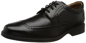 Clarks Men's Whiddon Wing Oxford, Black Leather, 9.5 UK