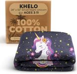 Khelo Kids Beach Towel - Night Unicorn, for All Ages - Great Absorbent Cotton, Pool and Swim Towel, Soft and Quick-Dry, Lightweight Travel Essentials, Camping and Bath Blanket - 28 x 55 Inches, Black