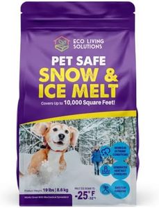 Pet Safe Snow & Ice Melt | Eco Living Solutions | Calcium Chloride | Works Under -25 °F | Safe for Concrete Driveway and Roof | Better Than Rock Salt | Safe for Kids and Pets (19 Lbs)