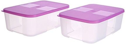 Tupperware Plastic Freezer Mate Set - Set of 2, Pink, White