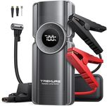 Portable Car Jump Starter with Air Compressor, TREKURE 150PSI 3000A Car Battery Jump Starter Battery Pack (9L Gas/8L Diesel), Safe Car Jumper Starter Portable Jump Box with Display, Emergency Light