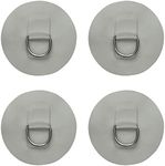 YYST 4 X Stainless Steel D-Ring Pad/Patch for PVC Inflatable Boat Raft Dinghy Kayak - No Glue Included- Instruction Included- Light Grey