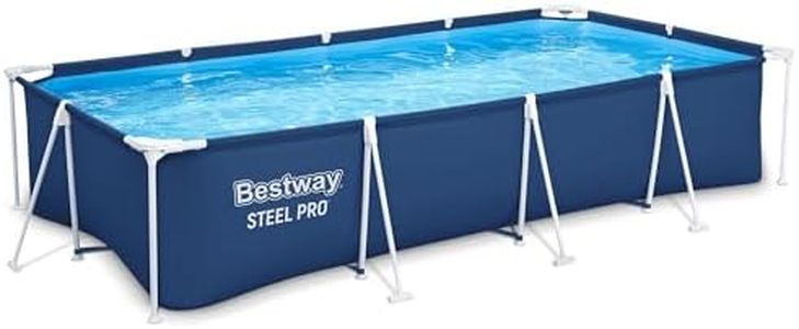 Bestway Steel Pro 13 Foot x 32 Inch Rectangular Above Ground Outdoor Pool Steel Framed Vinyl Swimming Pool with 1,506 Gallon Water Capacity, Blue