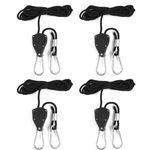 MIYUANGKJ 4 Pack Ratchet Ropes 1/8" Heavy Duty Ratchet Hangers Ratchet Hangers Rope Adjustable Rope Ratchet Grow Light Hangers for Grow Room Equipment Flowers Plants