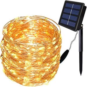 Solar String Lights,Solarmks 200 LED Fairy Lights 8 Modes Bendable Copper Wire 72 ft Outdoor String Lights Indoor Patio Garden Christmas Decorative (Warm White)