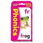 Trend T-23008 56-Piece 8 x 13 cm Phonics Pocket Flash Cards, White