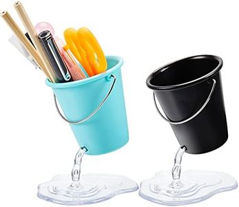Seajan 2 Pcs Funny Pen Holders Cute Floating Bucket Pencil Case Container Holder Organizer for Office Classroom Desk Accessories Students Prize Gifts, Black and Blue