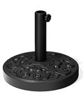 Crestlive Products Patio Umbrella Base, 30lbs Heavy Duty Table Umbrella Base, Round Cement Market Umbrella Stand for Outdoor, Deck, Lawn, Garden, Flower Decorative Pattern (Black)