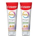 Colgate Total Plaque Release Toothpaste Tooth paste with Amino Foam & Zinc Colgate Paste Toothpaste for Stronger Gums 3X More Effective at Fighting Plaque - Natural Mint 160g (Pack of 2 x 80g)