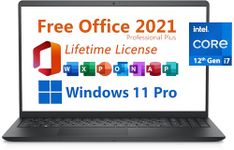 Dell Inspiron 15 Business Laptop, Free Microsoft Office 2021 with Lifetime License, 15.6"" FHD Display, Intel 10-Core i7-1255U, 32GB DDR4, 1TB PCIe SSD, Windows 11 Pro, Black