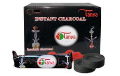 Zebra Smoke Hookah Charcoal 50 Tablets, Hooka Huka Sheesha Nargila Coals for Shisha Smoking-Instant Light Coals