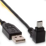 LIONX Down Angled 90 Degree Mini USB 2.0 B Type 5Pin Male to USB Male Data Cable 0.5m