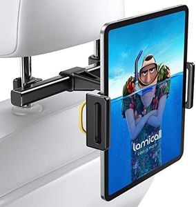 Lamicall Car Tablet Headrest Holder - Car Back Seat Headrest Tablet Mount Stand for Kids, Road Trip Essentials, Compatible with 2024 iPad Pro 11/13", Air Mini, Galaxy Tab, 4.7-13" Tablet, Black