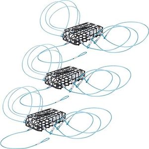 A1FISHER Crab Traps with Galvanized Steel Mesh with 6 Blue Loops 3PCS for Dungeness, Rock Crab