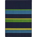 Joy Carpets 1860C-02 Straight and Narrow Teen Area Rugs - 5 ft. 4 in. x 7 ft. 8 in. - Navy