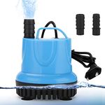 Qpets® 3200L/H Submersible Water Pump Aquarium Water Pump for Water Changing Submersible Water Pump with Bottom Suction Cups Submersible Water Pump for Fish Tank, Fountain