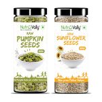 NutroVally Pumpkin & Sunflower Seeds Combo for Weight Reduce 400gm| Loaded with Anti-Oxidants, Omega 3 | Enhance Skin & Overall Health Seeds For Eating 200 Each