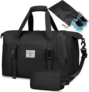 RAINSMORE Sac de Voyage Sac de Sport Homme Femme Imperméable Sac Weekend Sac Bagage Cabine 30L 40L avec Trousse de Toilette et Sac à Chaussures