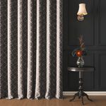 Story@Home Blackout Curtains 7 Feet Long Set of 4 Door Curtains, Criss Cross Design Thermal Insulated 100% Room Darkening Door Curtain | Noise Reducing Curtain for Living Room, 116 x 215 cm, Grey