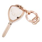 EKALA for Volkswagen Key Fob Cover with Bling Keychain, 3 Buttons Soft TPU Keys Shells Car Key Cover Compatible with VW Volkswagen Tiguan Passat Golf Polo Beetle Jetta Touran Eos Scirocco(R-Vlw-3S-W)