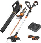WORX WG931 20V Power Share Cordless Grass, Hedge Trimmer, and Blower, Black and Orange