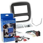 VAUXHALL VIVARO from 14 2-Din Car Radio Installation Kit with Steering Wheel Remote Control Adaptor (Alpine Clarion Kenwood Pioneer, Sony, Zenec Black Radio Connection Cable, Antenna Adapter, Silver)