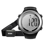 EZON Heart Rate Monitor and Chest Strap, Exercise Heart Rate Monitor, Sports Watch with HRM, Waterproof, Stopwatch, Hourly Chime T007