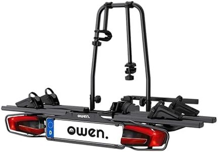 Owen Fahrradträger für Anhängerkupplung - Träger für 2 Fahrräder oder E-Bikes bis 60 kg - kippbar - Diebstahlschutz - für 50 mm Kupplung - E4-Beleuchtung - einfache Montage - schwarz