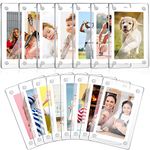 Yulejo Pack of 15 Acrylic Fridge Magnetic Frame Mini Double Sided Refrigerator Magnet Picture Frame Clear Frameless Display Frame for Cards Memos Pictures Stamp Photo Booth Locker, 2.36 x 3.54 Inches