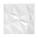 BeautifulWalls 3D Wall Panels I 3D Wall Tiles for Home Décor Office I Embossed and Paintable I White Diamond Design I Panel Size 20" x 20" I Pack of 1 Panel I Wall Covering Area 2.75 Sq.Ft (PVC).