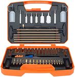 Raiseek Gun Cleaning Kit Rifle Pistol Shotgun Universal Cleaning Kit for 20GA 12GA .45 .40 .357/.380/.38/9MM .338 .325/8mm .30/7.62MM .270 .250 .243 .22 .17 All Calibers (Brass Jags-Orange)