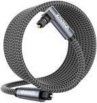 VANAUX 90 Degree Optical Cable, 16.5ft SPDIF Audio Optical Cable, 360 Degree Rotatable L Shaped Right Angle Digital Toslink Male to Male Cable for Sound Bar, TV, Game Consoles (5m/16.5ft)