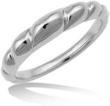 RENAEI Platinum Plated Chunky Croissant Ring for Women | Size 7