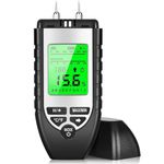 Wood Moisture Meter - Digital Moisture Detector Moisture Tester, Pin-Type Water Leak Detector Damp Tester Dampness Meter for Wood Building Material Firewood Walls Paper Floor (Sliver)