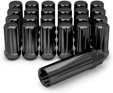 White Knight 3809LBK-24AM Black Chrome M14x1.50 Duplex Spline Lug Nut with Key, 24 Pack