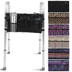 Walker Bag by Vive - Accessory Tote Caddy Provides Hands Free Storage - Walker Attachment Fits Most Wide and Narrow Styles - Elderly Senior & Disabled, Black