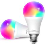 meross Smart Light Bulb 2 Pack Wi-Fi LED Bulbs Compatible with Alexa, Google Home, and SmartThings, Dimmable E26 Multicolor 2700K-6500K RGBWW, 810 Lumens 60W Equivalent, 2.4GHz ONLY, No Hub Required