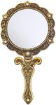 Uonlytech Vintage Hand Mirror Antique Handheld Mirror Antique Hand Mirrors with Handle for Face Makeup Cosmetic Mirror