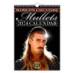 The Calendar king - World's Greatest Mullets 2024 Wall Calendar - A3 Size (297mm x 420mm)