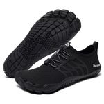 Racqua Water Shoes Mens Quick Dry Sea Womens Beach Swim Barefoot Breathable Lightweight Slip On Hiking Boat Pool Outdoor Surfing Diving Shoes Black EU 42 = UK 8.5