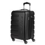 SwissGear Signature Hardside Expandable Luggage with Spinner Wheels and TSA Lock, Patented Built-In Cup Holder, Black/Black, Carry-On 19-Inch