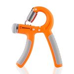 Konex Adjustable Hand Gripper Strengthener for Men & Women | Hand Exercise Equipment for Home and Gym Workouts (Without Counter, Orange)