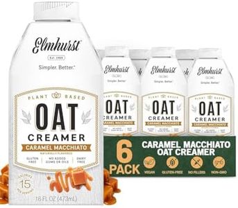 Elmhurst 1925 Caramel Macchiato Oat Creamer, Plant-Based, Vegan, 16 Ounce (Pack of 6)