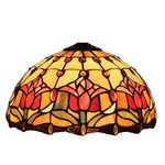 Errzom 12 Inch Tulip Lampshade Replacement Only Tiffany Style Stained Glass Lamp Shade Vintage Light Cover Accessories for Table Lamps, Pendant Lights, Ceiling Light, Desk Lamp,Red