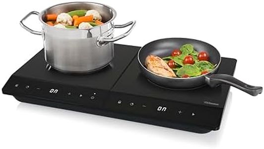 Tristar Plaque à induction double, ⌀19 et ⌀16 cm, 10 niveaux de puissance, 3500 W, Basse consommation, Minuterie intégrée, avec protection contre la surchauffe, IK-6162