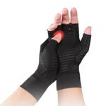 AMZ Medical - Arthritis Gloves/Copper Infused Compression Gloves [Pair] - Relief from Joint Symptoms, Raynaud's Disease, Carpal Tunnel & Hand Conditions - Fingerless Design (M)