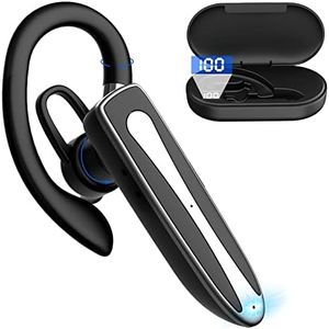 Bluetooth Headset, Wireless Bluetooth 5.1 Earpiece Single-Ear Headset Hands-Free Earphones,in Mic with Charging Case, for Office Driving Calling Compatible Android/iPhone