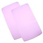 BabyPrem Baby Pack of 2 Fitted Cotton Travel Cot Sheets 95 x 65cm BABY PINK